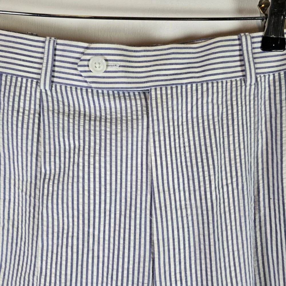 Haspel Astor Mens 100% Cotton Seersucker White & Blue Dress Pants Sz 32x30 - Picture 4 of 7